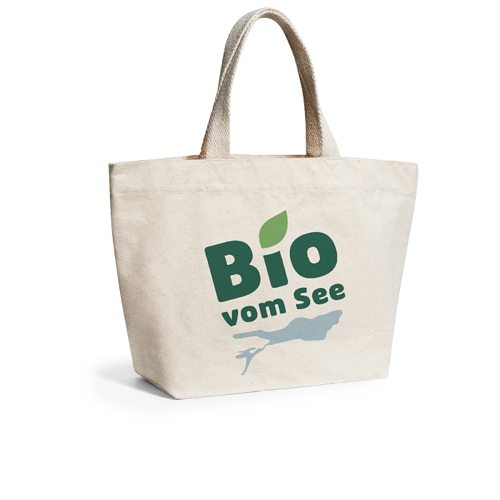 Stofftasche mit Aufdruck „Bio vom See“