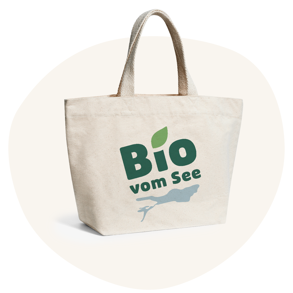 Stofftasche mit Aufdruck „Bio vom See“